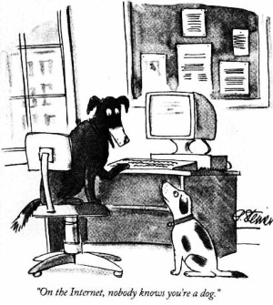 `On the internet, nobody knows you're a dog.' Peter Steiner (1993)